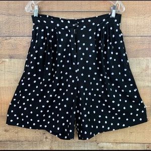 Vintage Polka Dot Rayon Oversized Culottes Shorts